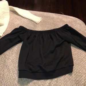 Off shoulder LA hearts sweater